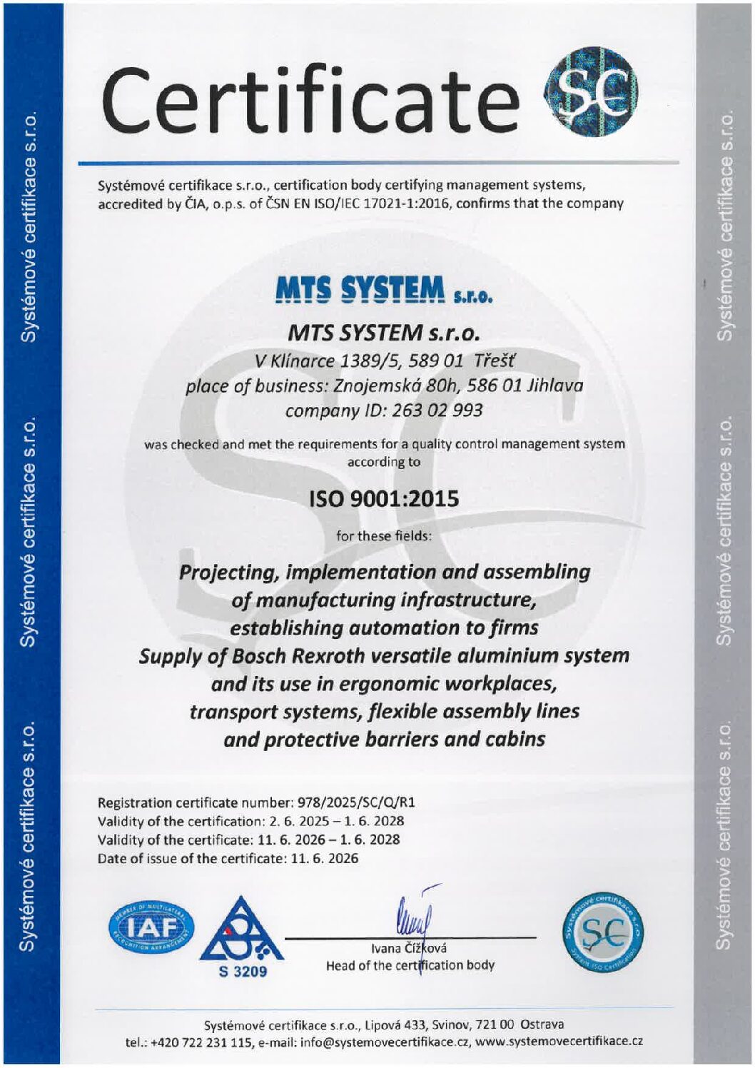 978-2025-SC-Q-R1 MTS SYSTEM s.r.o. anglicky